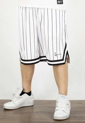Spodenki Karl Kani Small Signature Pinstripe Mesh 6014921 biało czarne
