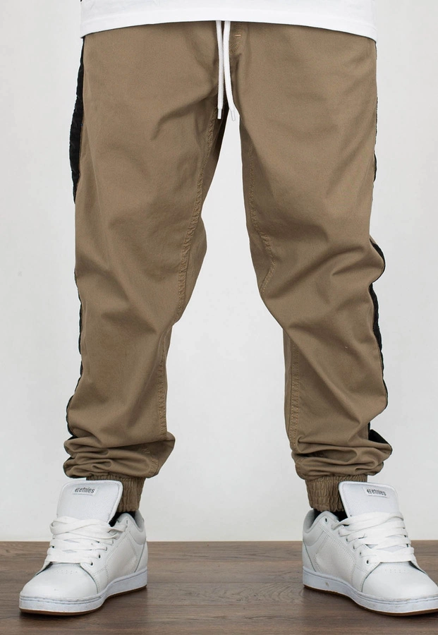 Spodnie SSG Jogger Premium Czarny Lampas beżowe