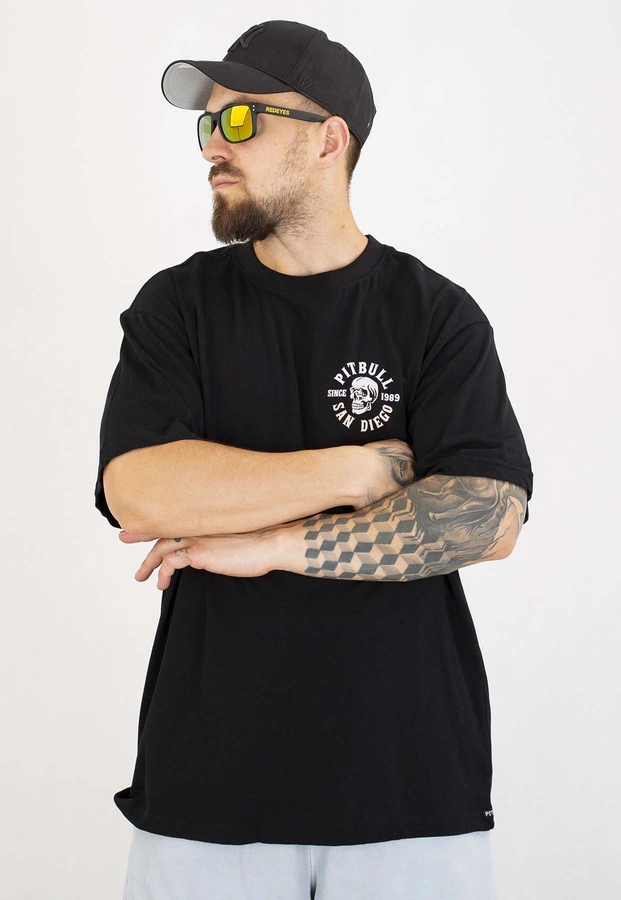 T-shirt Pit Bull Loose Fit Skull Logo 210 black