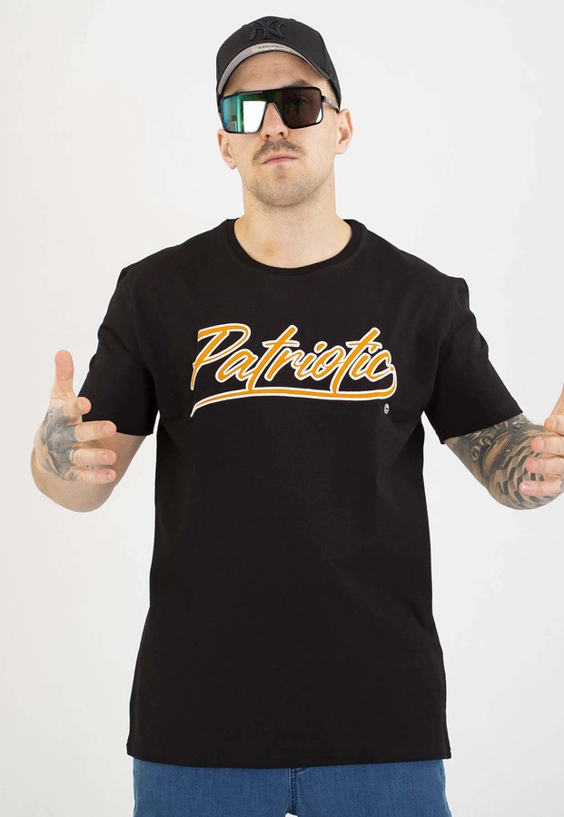 T-shirt Patriotic Retro Script czarny