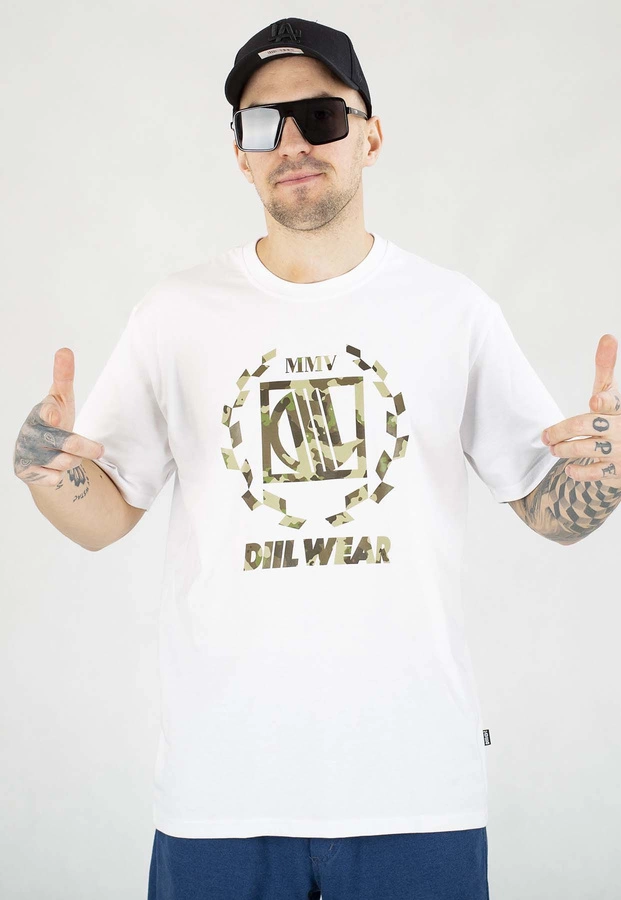 T-shirt Diil Laur Camo biały