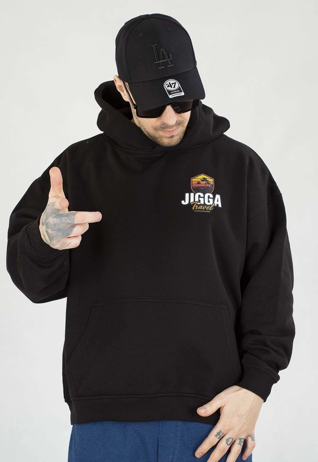 Bluza Jigga Wear Z Kapturem Baggy Lowrider czarna