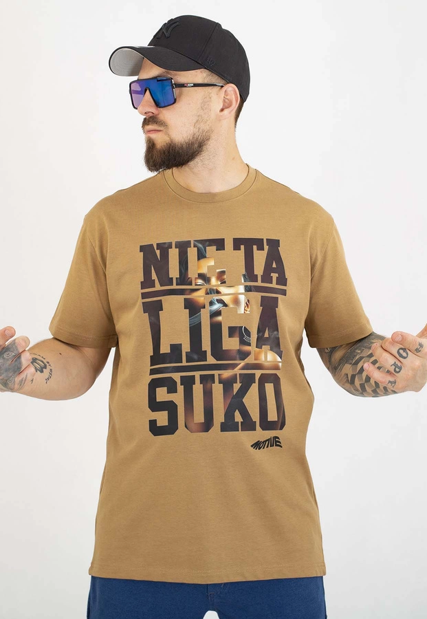 T-shirt Motive Nie Ta Liga Smoke kawowy