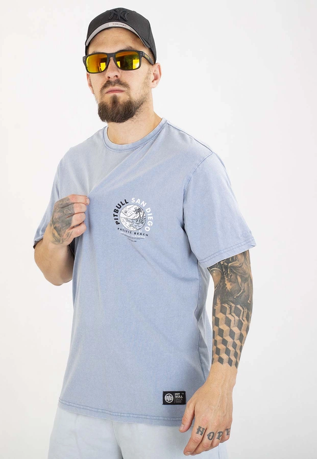 T-shirt Pit Bull Planet Surf 190 washed blue