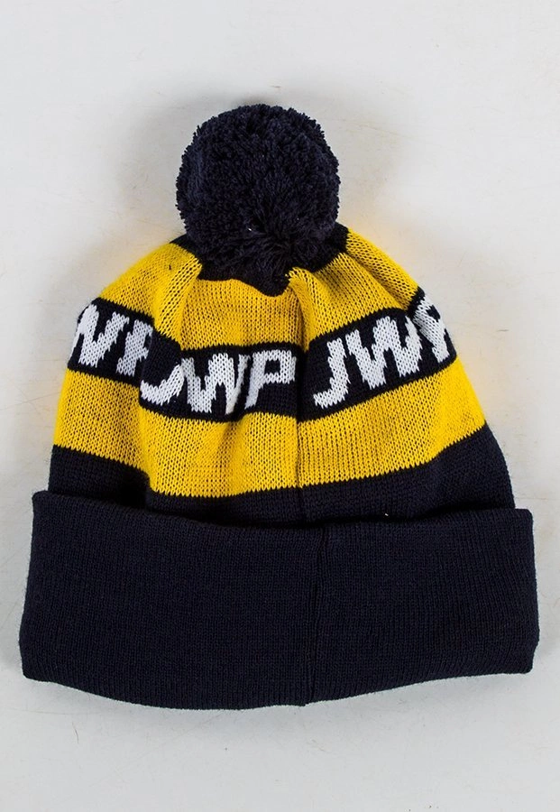 Czapka JWP Stripes Pompon granatowo żółta