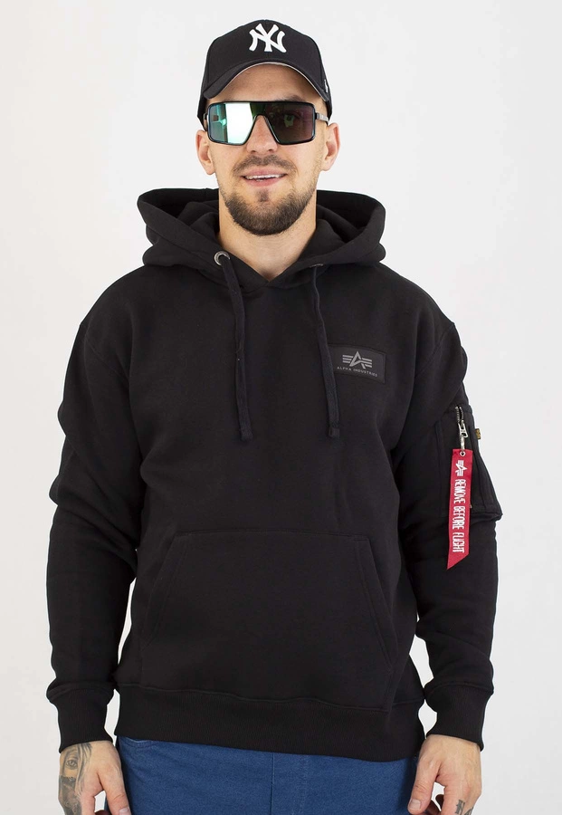Bluza Alpha Industries Z Kapturem Back Print 178318 czarna