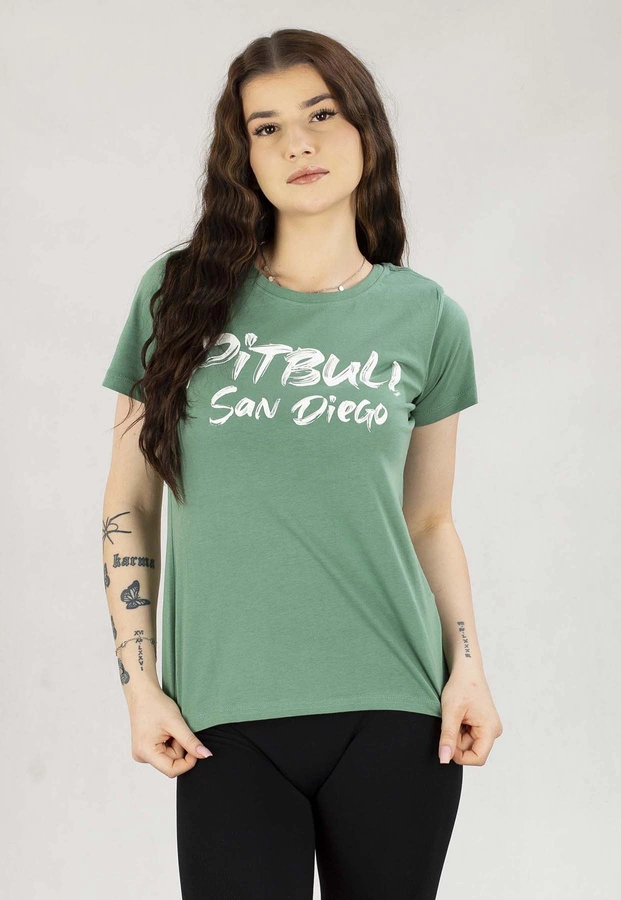 T-Shirt Pit Bull Slim Fit Brush miętowy