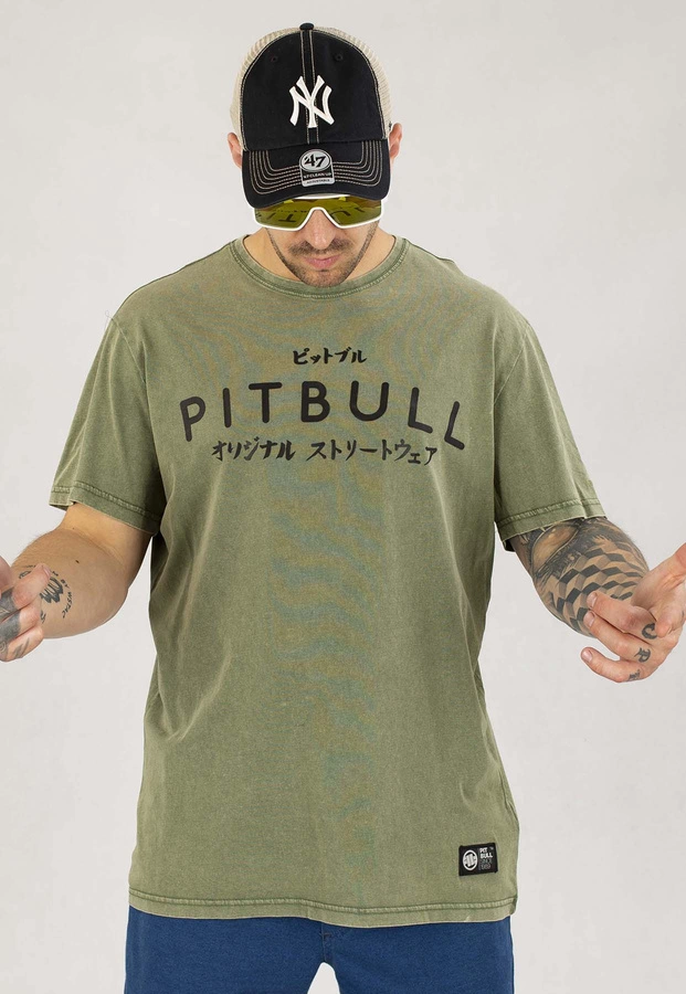 T-shirt Pit Bull Denim Washed Bravery oliwkowy