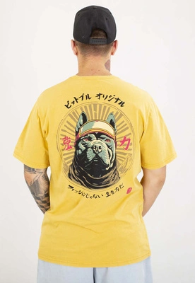 T-shirt Pit Bull Mt.Fuji 190 washed yellow