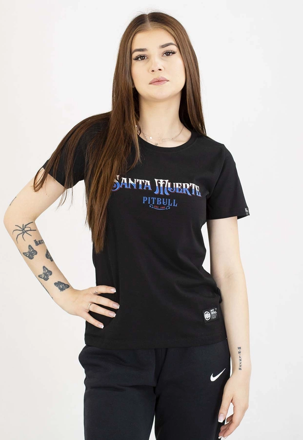 T-Shirt Pit Bull Santa Muerte blue black