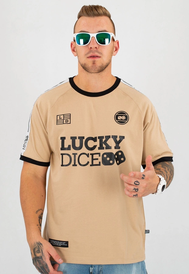 T-shirt Lucky Dice Logo Reglan Tape beżowy