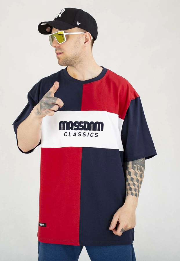 T-shirt Mass Tony granatowo czerwony