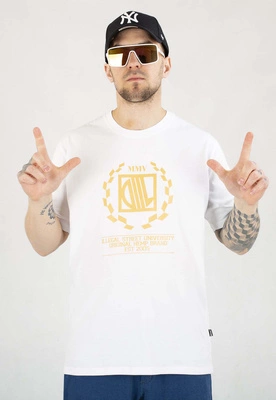 T-shirt Diil Laur biało żółty