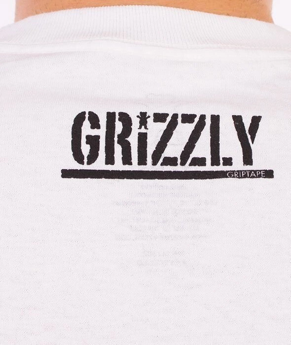 Grizzly-Stencil Stamp T-Shirt White