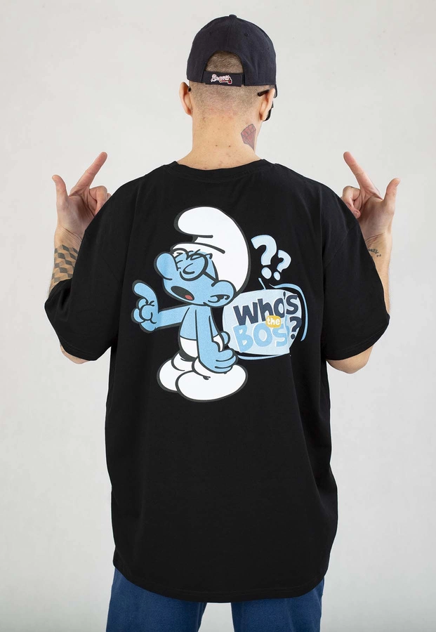 T-shirt Smerfy Baggy Ważniak Boss czarny