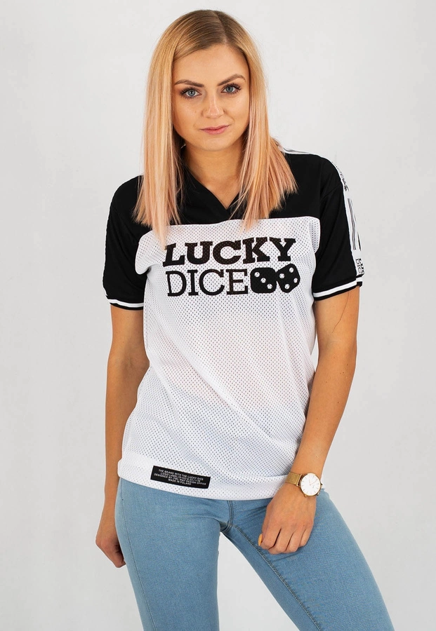 T-shirt Lucky Dice Jersey Seven LD biało czarny