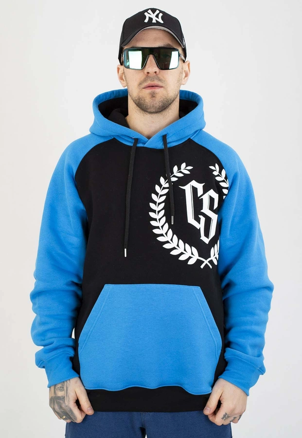 Bluza Ciemna Strefa Z Kapturem CS Reglan czarno niebieska
