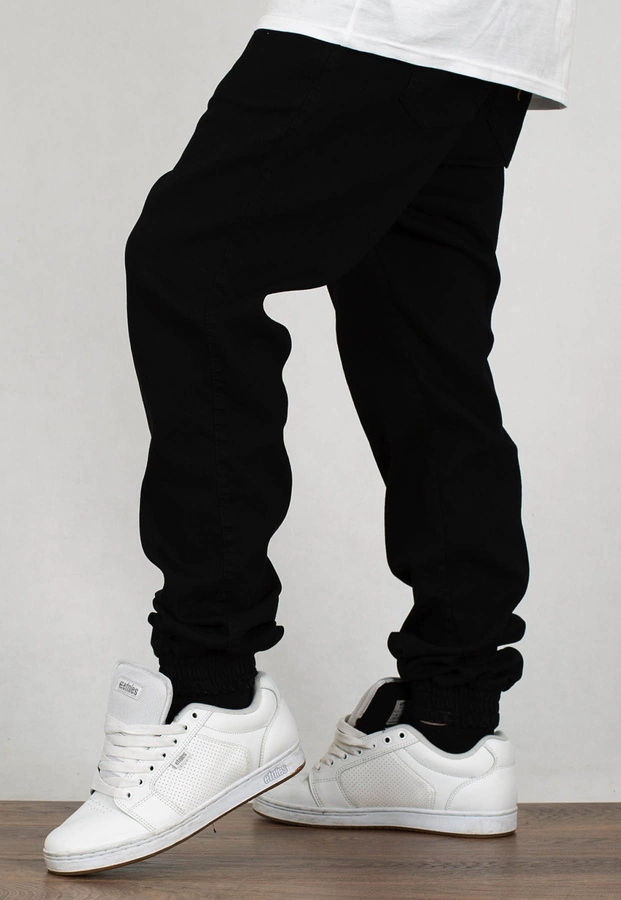 Spodnie Moro Sport Joggery Big Paris White Pocket czarny jeans