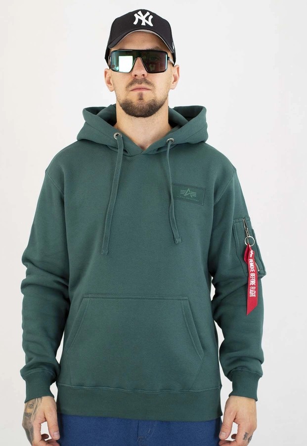 Bluza Alpha Industries Z Kapturem Back Print 178318 zielona