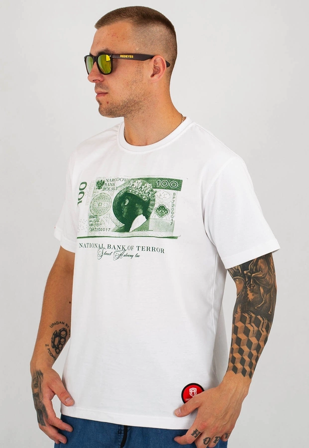 T-shirt Street Autonomy Bank Not biały
