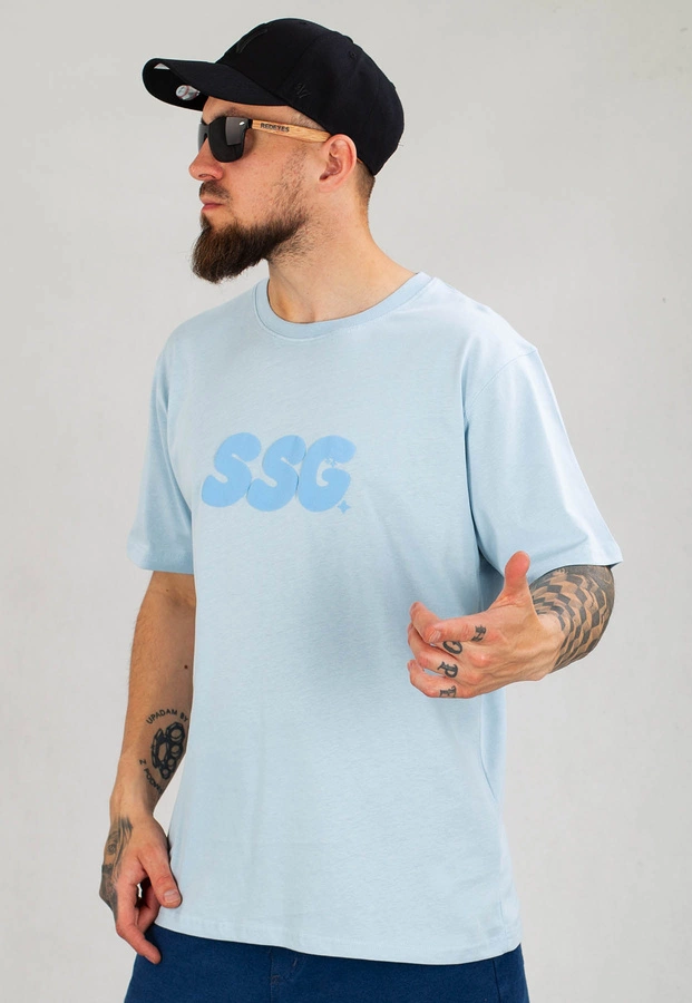 T-Shirt SSG Puff błękitny