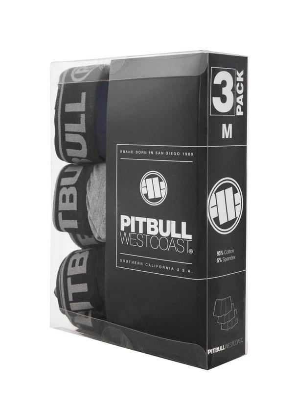 Bokserki Pit Bull 3 PACK granatowe szare czarne