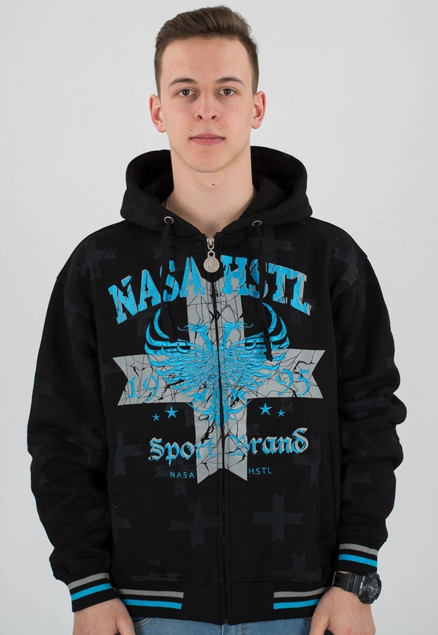 Bluza Nasa Zip Krzyż czarno niebieska