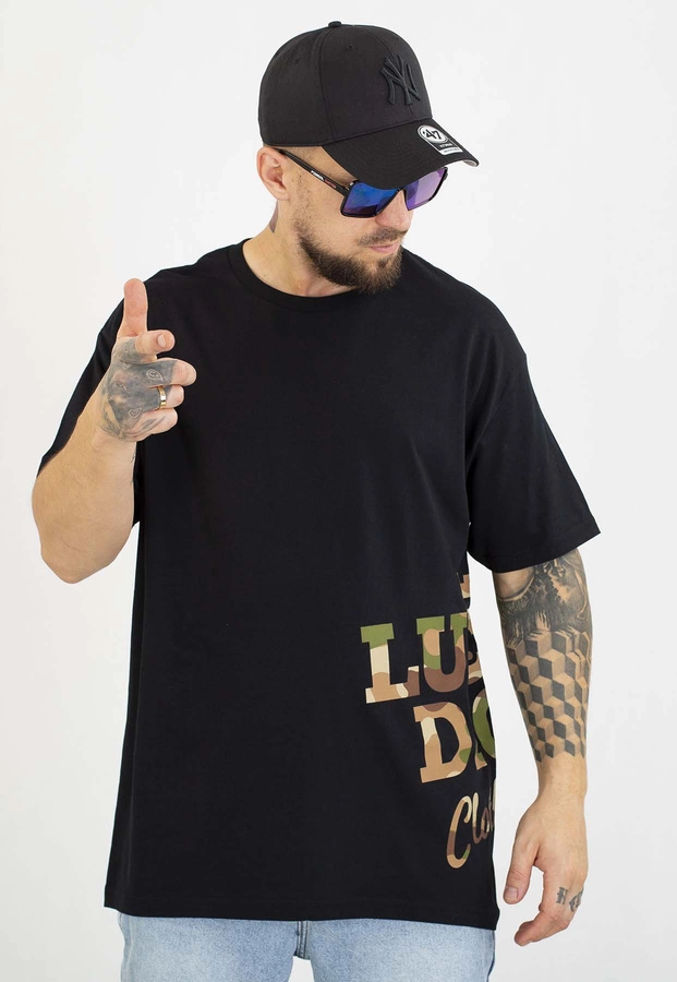 T-shirt Lucky Dice Frontback czarno camo