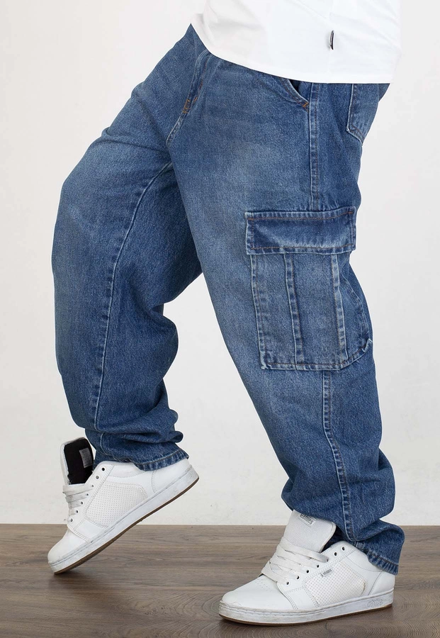 Spodnie I8 Denim BAG103 Baggy Cargo blue