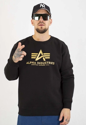 Bluza Alpha Industries Bez Kaptura Basic Carbon 146311 czarno złota