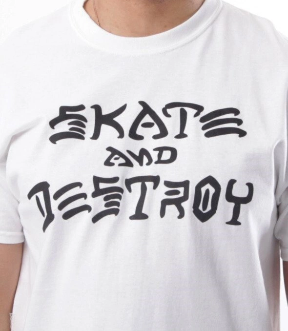 Thrasher-Skate And Destroy T-Shirt Biały