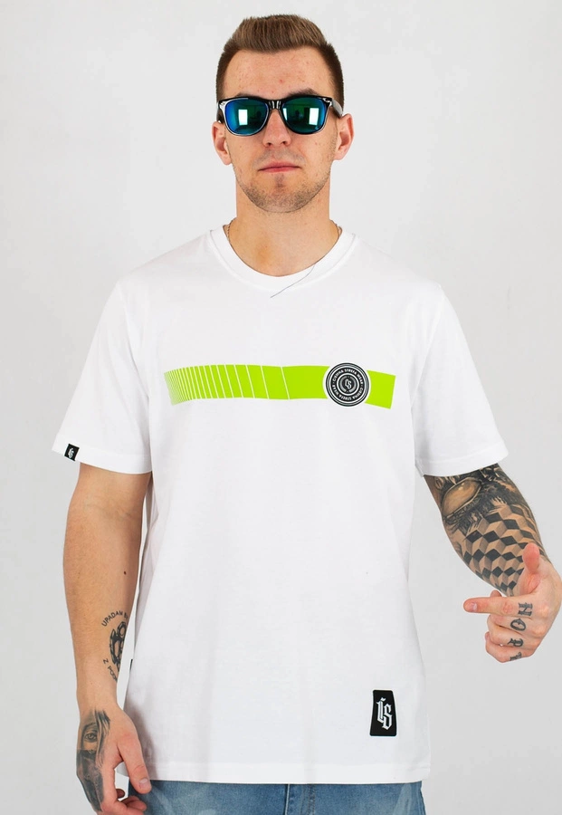 T-shirt Ciemna Strefa Pas Kółko biało zielony