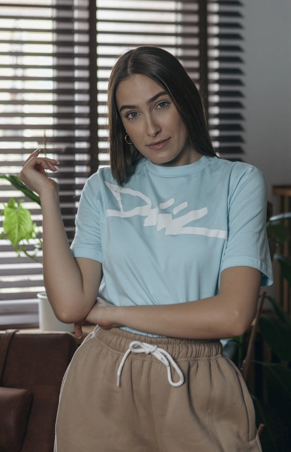 T-shirt Diil Rolled błękitny