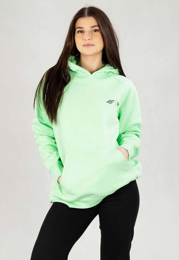 Bluza 4F Z Kapturem F700 zielony neonowy