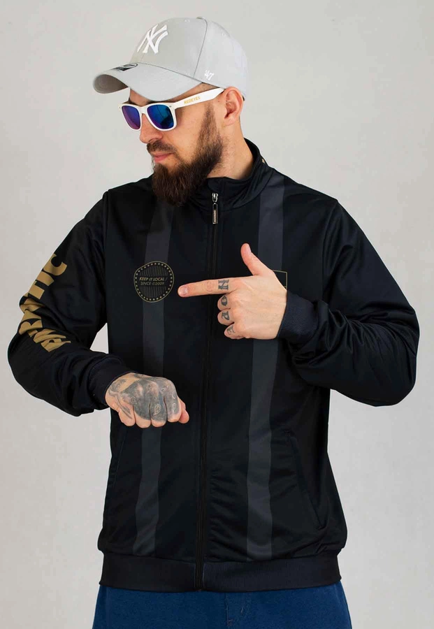 Bluza Patriotic Bez Kaptura Zip Football Gold czarna