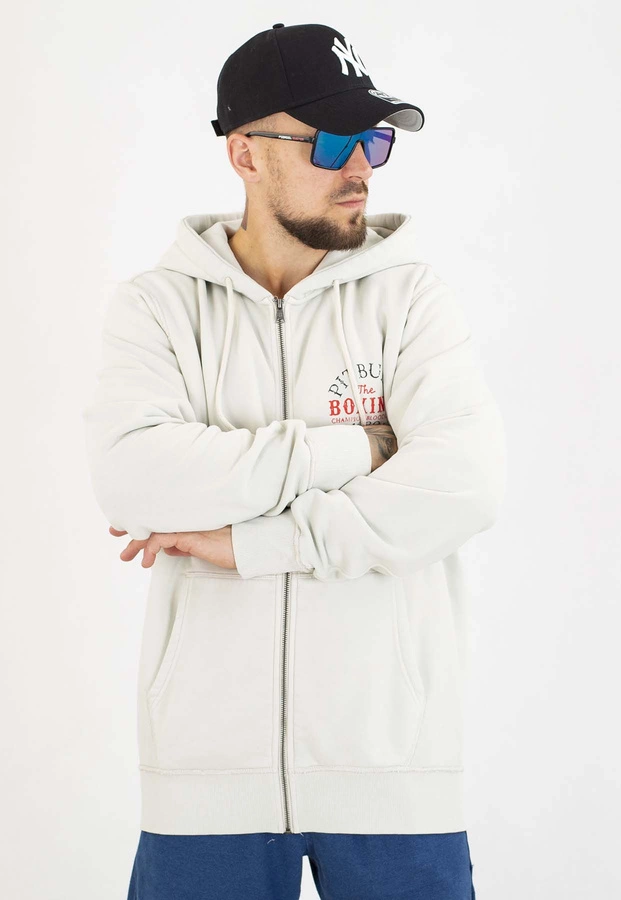 Bluza Pit Bull Z Kapturem ZIP Champion Bloodline white stone