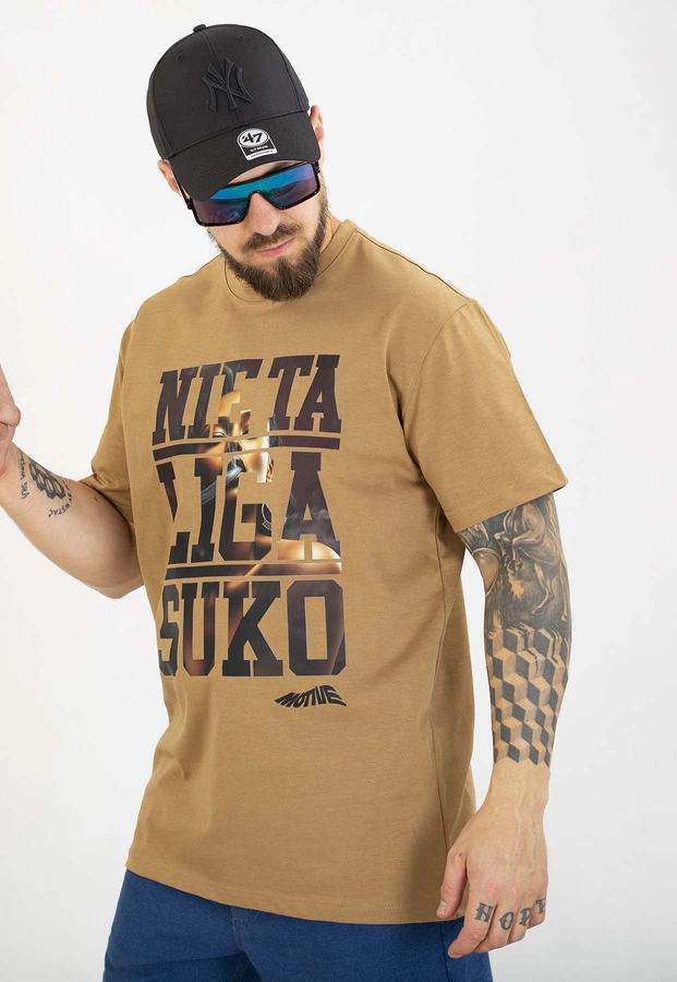 T-shirt Motive Nie Ta Liga Smoke kawowy