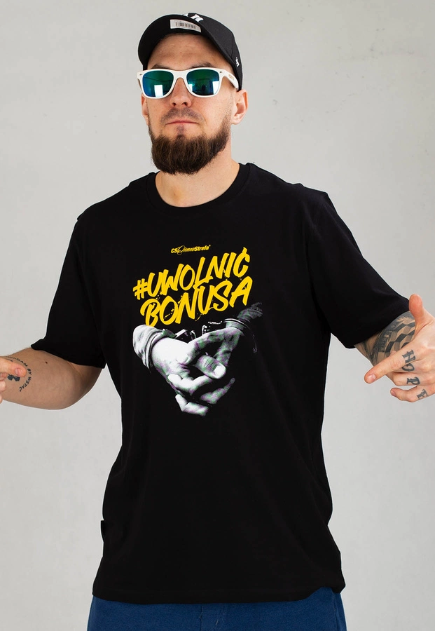 T-shirt Ciemna Strefa Uwolnić Bonusa czarno żółty