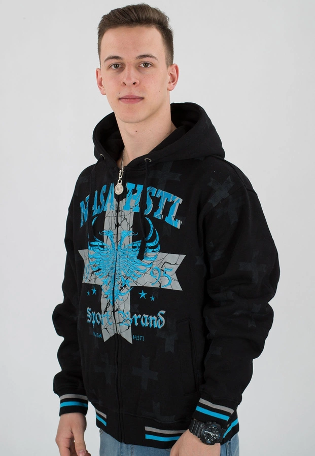 Bluza Nasa Zip Krzyż czarno niebieska
