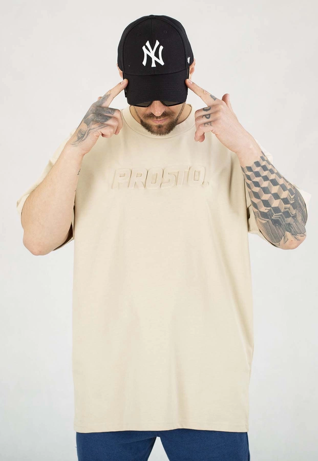 T-shirt Prosto Baggy Zont beżowy