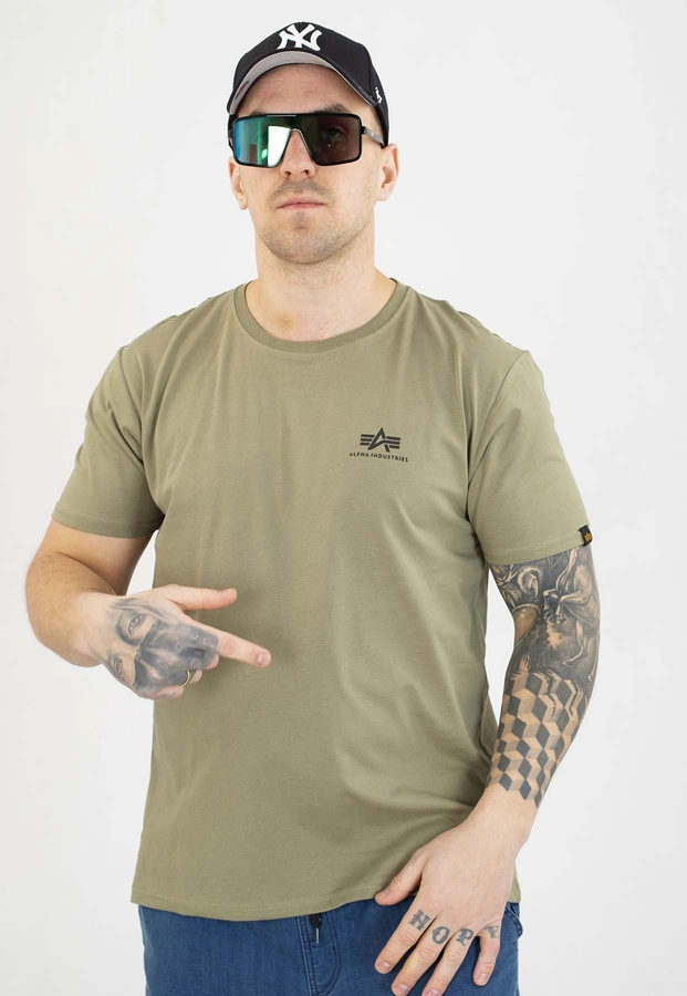 T-shirt Alpha Industries Back Print 128507 oliwkowo czarny