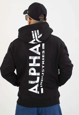 Bluza Alpha Industries Z Kapturem Back Print Camo 178318CP czarna biała camo