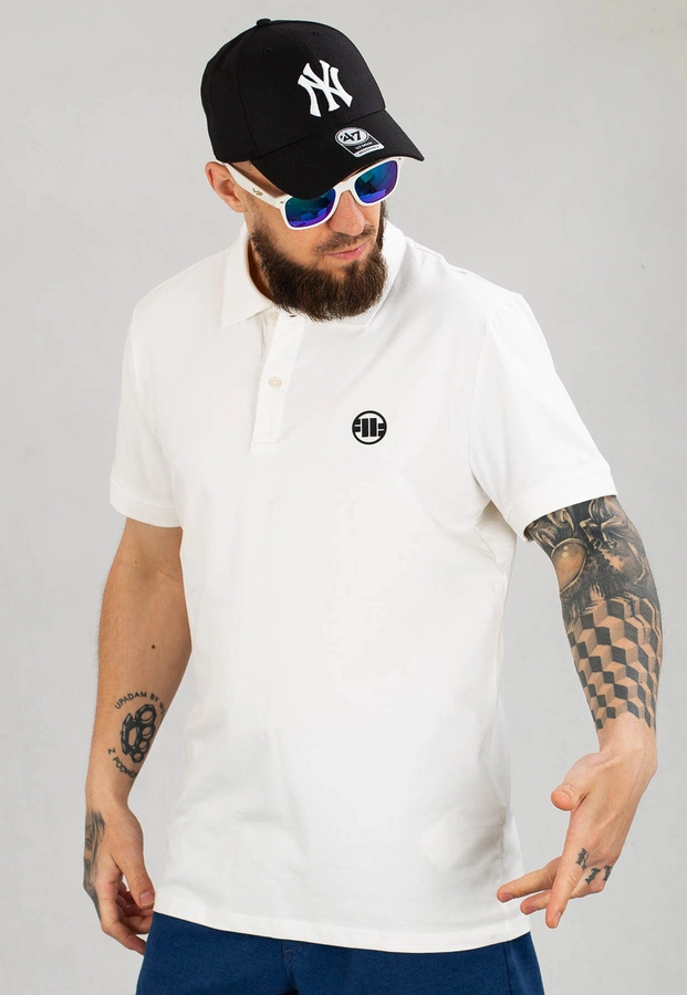 T-shirt Polo Pit Bull Jersey Slim Fit Small Logo biały