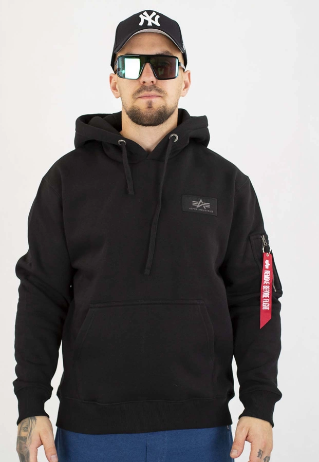 Bluza Alpha Industries Z Kapturem Back Print Camo 178318CP czarna camo