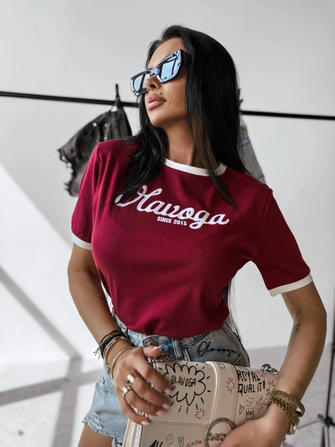 T-Shirt Olavoga Aven bordowy