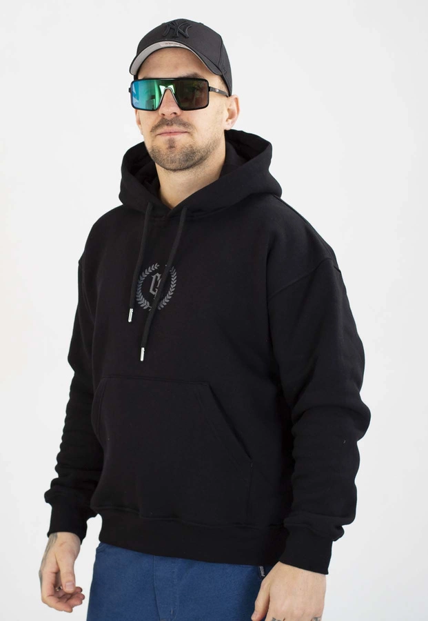 Bluza Ciemna Strefa Z Kapturem Oversize CS Laur czarno szara