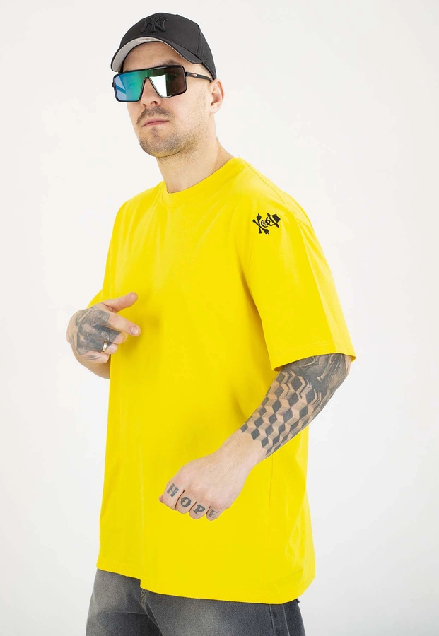 T-shirt Stoprocent Wini's Skull Haftbark żółty