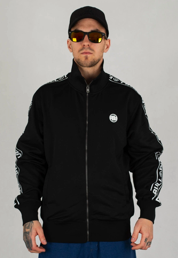 Bluza Pit Bull Bez Kaptura Zip  Oldschool Tape Logo czarna