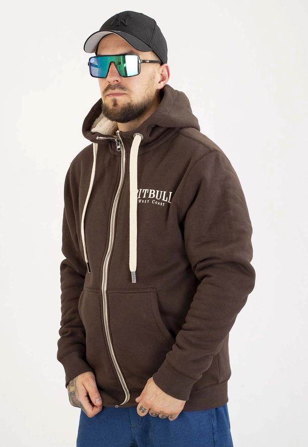 Bluza Pit Bull Z Kapturem ZIP Ruffin Detroit dark chocolate