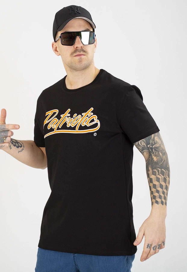 T-shirt Patriotic Retro Script czarny